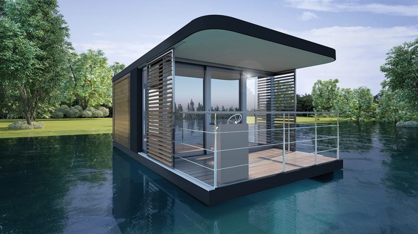 The floating apartments on Huqve lake