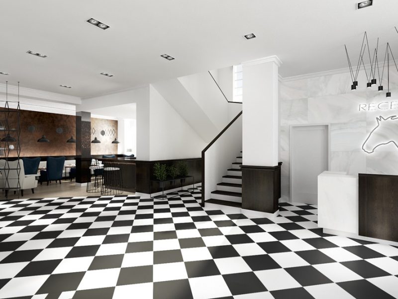 Hotel interior inspired by different design eras