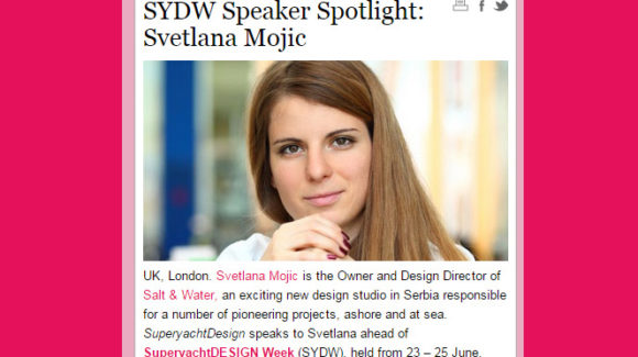 Svetlana Mojić is moderating Design Debate on SuperyachtDESIGN Week